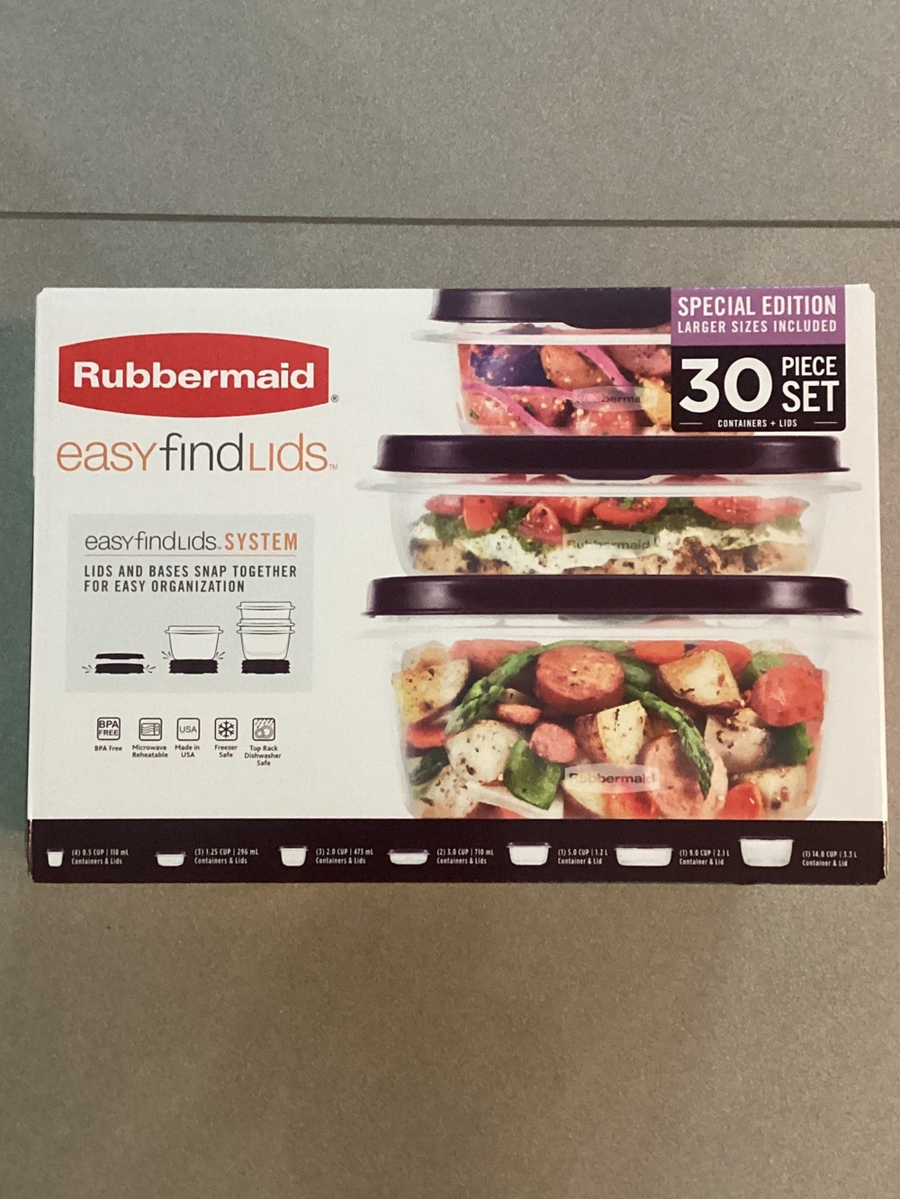 Rubbermaid Easy Find Lids Food Storage Set - Plum Lids
